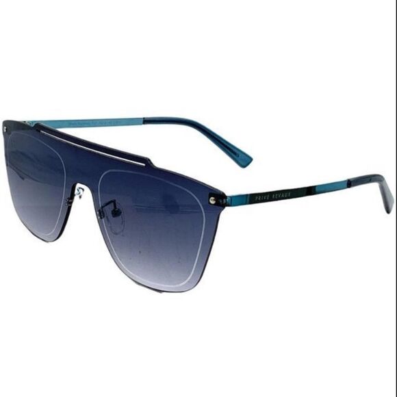 Prive Revaux NEW Shady Business Rimless Sunglasses Navy Blue - Picture 2 of 4